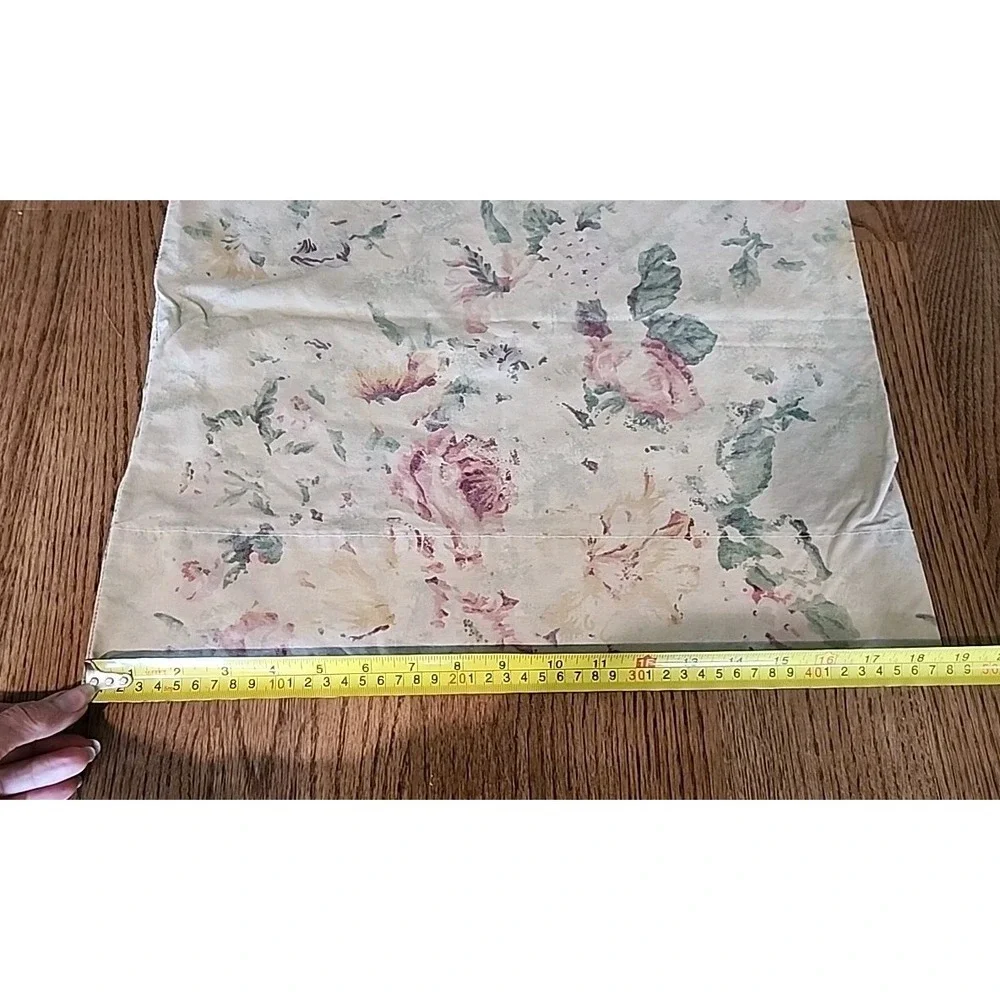Vintage Ralph Lauren Francesca Tea Stain Pink Green Floral KING Pillowcase